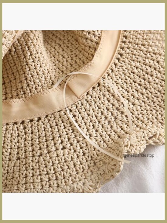 Straw Braided Sun Hat UPF 50+ Wide Brim Packable Travel Fedora main image 6